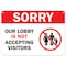 Signmission Public Safety, 5" Height, 7" Width, Decal, 7" W, 5" H, Sorry Our Lobby Is Not Accepting Visitors OS-NS-D-57-25497 - alternate 1